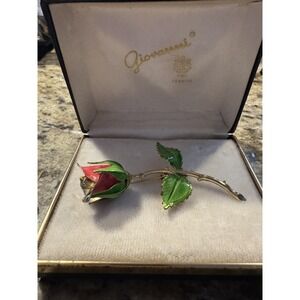 Vintage Giovanni by Longcraft Legend of Christmas Rose Brooch in Original Box